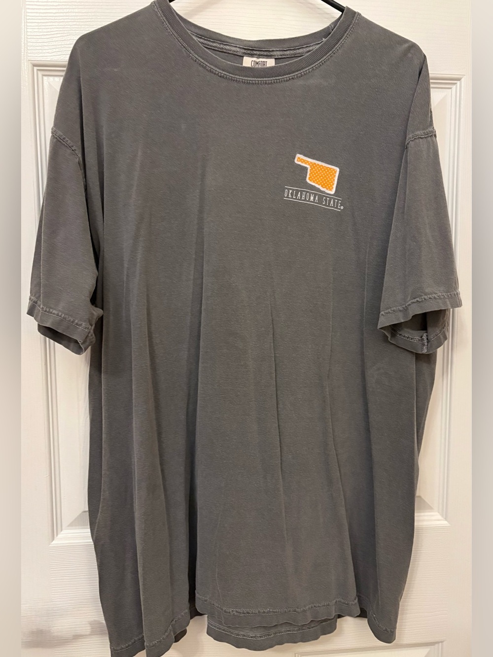 Oklahoma State Gray Short Sleeve Crew Tee with Orange Logo